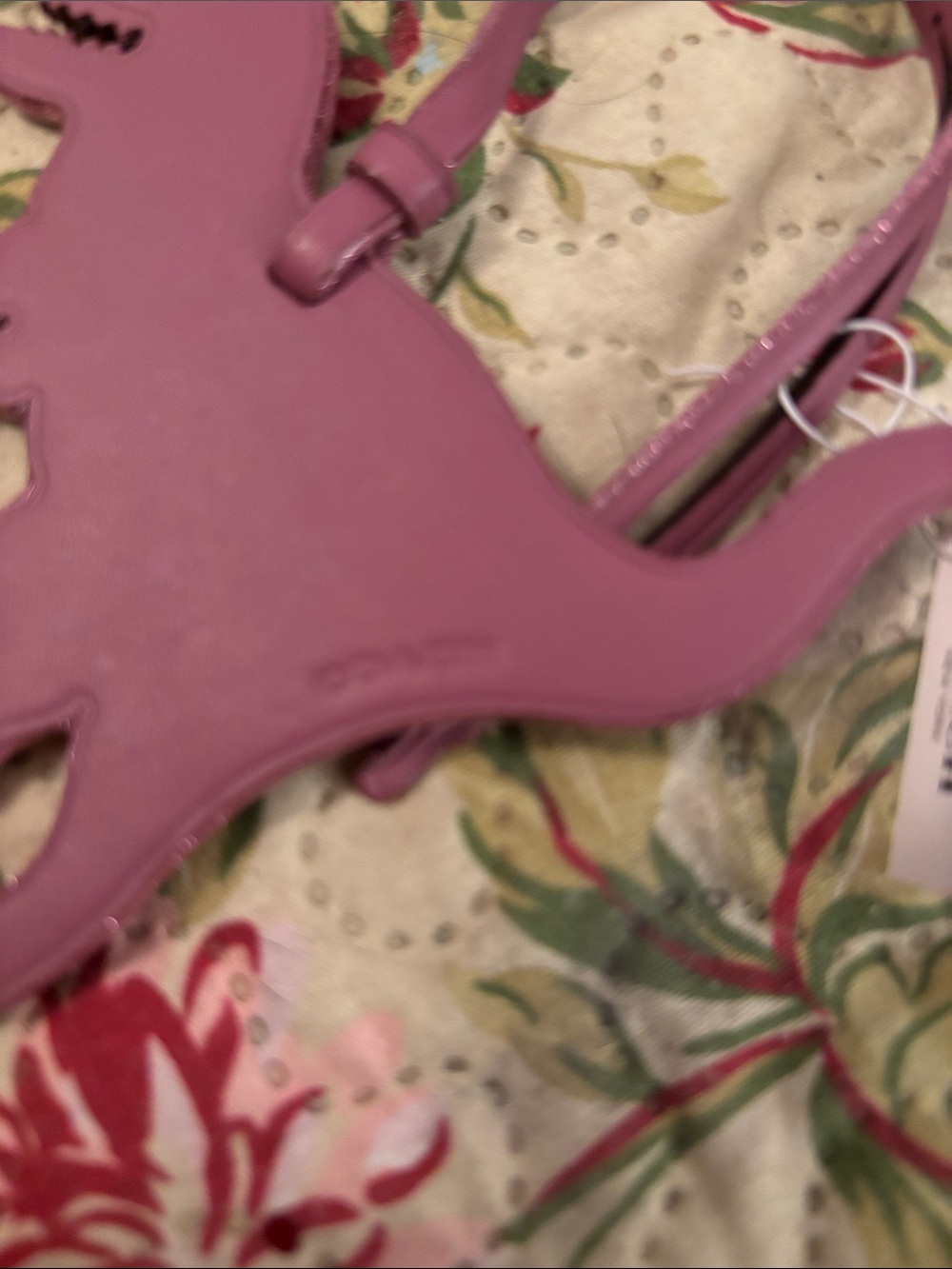 Coach Rexy Pink Dinosaur Leather Luggage Tag/bag charm - Picture 3 of 6